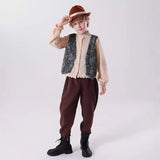 Medieval Peasant Children Cosplay Halloween Stage Performance Costumes