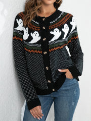 Halloween Ghosts Pumpkin Spice Cardigan