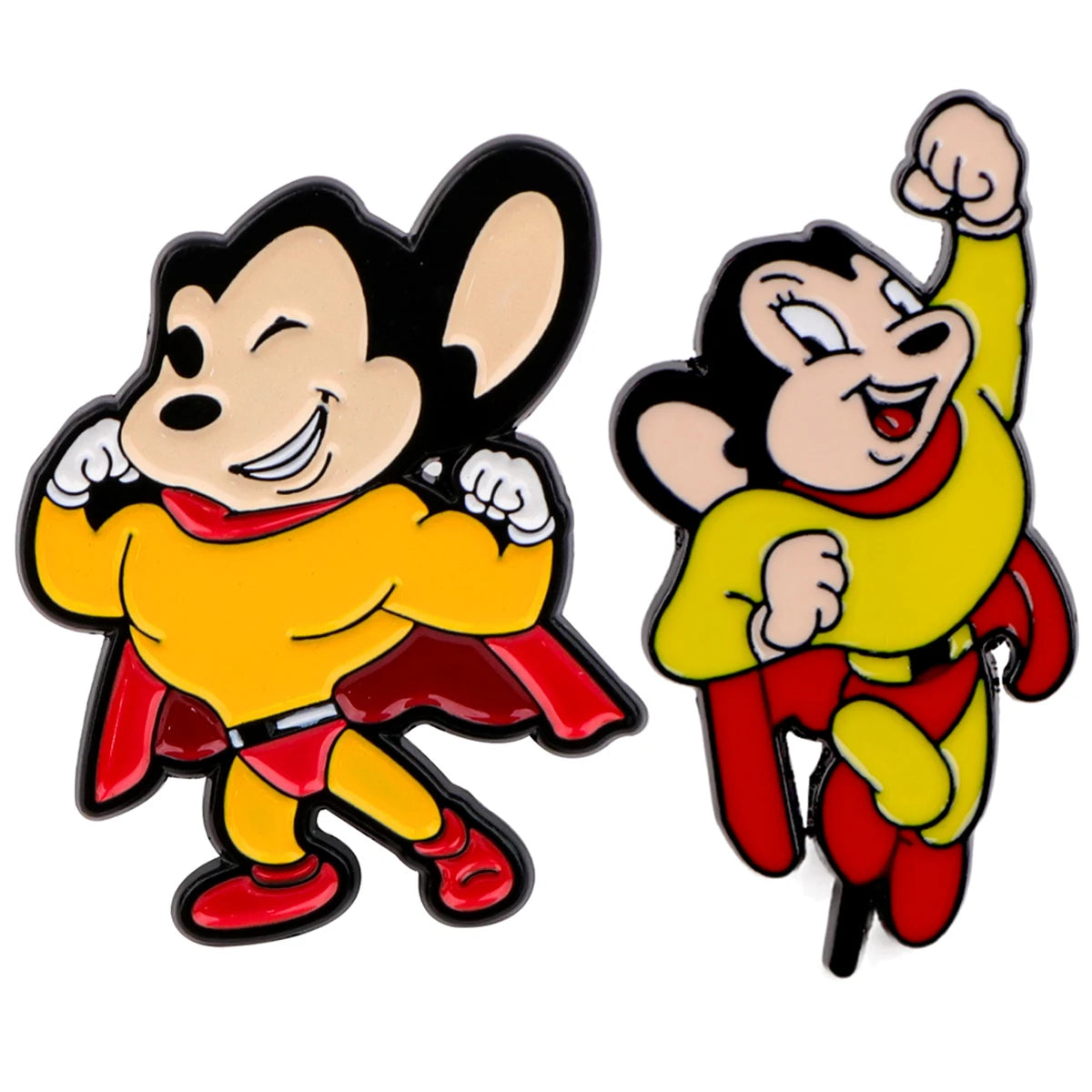 2pcs Mighty Mouse Enamel Pins Brooch Lapel Pins Badge