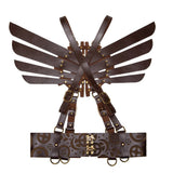 Steampunk Winged Shoulder Armour Leather Bracers Cosplay Costumes
