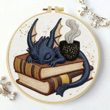 Library Dragon 20X20CM/15X15CM DIY Embroidery Kit for Beginners