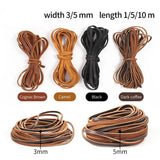Flat Genuine Leather Cord Rope 3/5mm