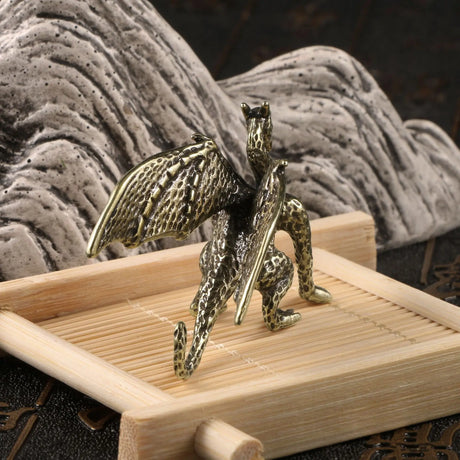Copper Flying Dragon Tea Pets Metal Figurine
