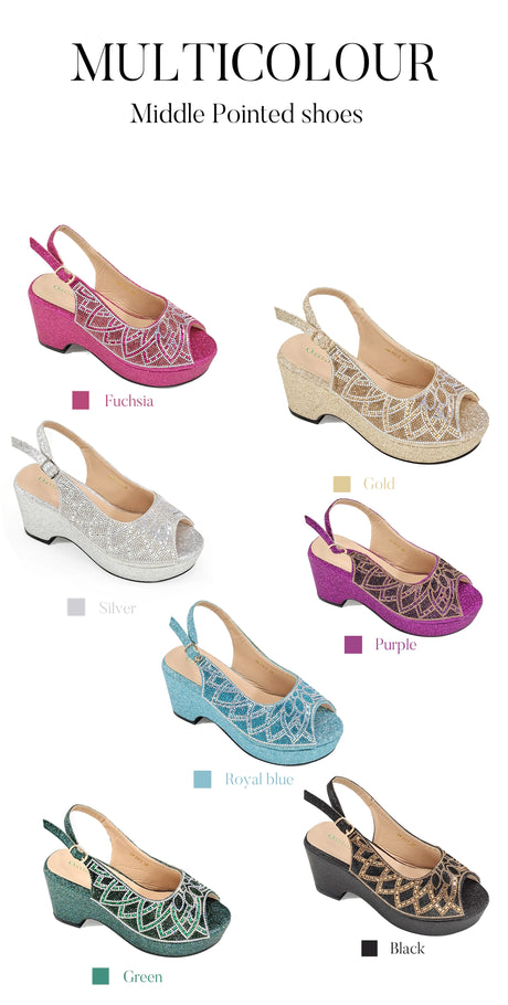 Patty's Peep Toe Shoes and Matching Bag Comfortable Party Shoes Platform Flats