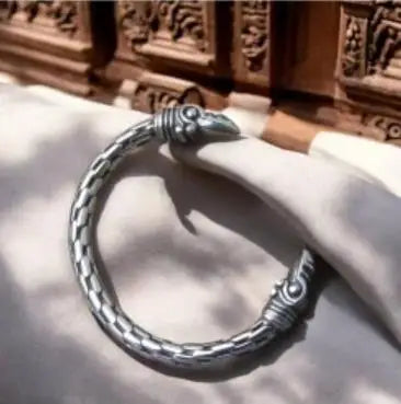 Stainless Steel Nordic Viking Norse Raven Cuff Bangle Mens Gift with Wooden Box