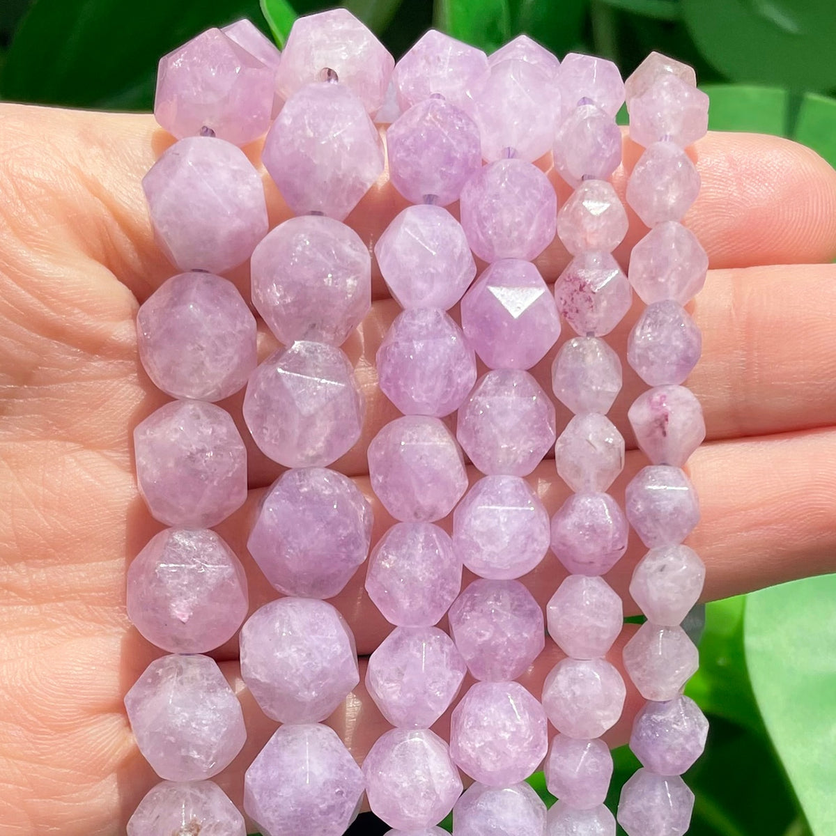 Natural Faceted Purple Angelite Stone Chalcedony Jades Beads for DIY Jewellery Making