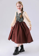 Medieval Peasant Children Cosplay Halloween Stage Performance Costumes