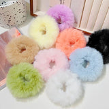 Dopamine Colour Fluffy Scrunchie Hair Bands Ponytail Holder Hair Accessories