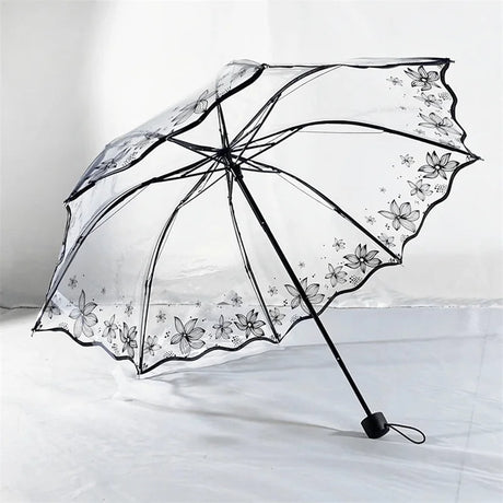 Forest Silhouette Transparent Umbrella PVC Umbrella