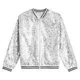 Kids Girls Sequinned Dance Bomber Jackets