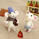 Wool Felting Activity Set Mouse Toy Doll Wool Poked Needle DIY Kit Package