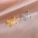 Open Butterfly Ring Stainless Steel Gifts Under $10