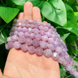 Natural Faceted Purple Angelite Stone Chalcedony Jades Beads for DIY Jewellery Making