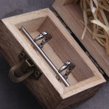 Vikings Tendril Stainless Steel Huggie Hoop Earrings for Men with Wooden Box