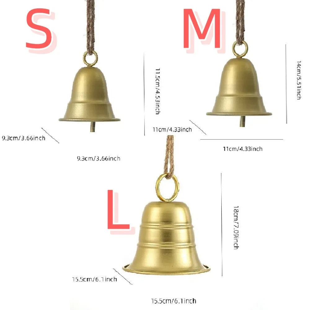 Christmas Bell Antique Style Xmas Tree Ornaments Handmade Metal Hanging Bells