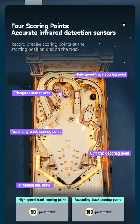Pinball Machine DIY Wooden Model Kit