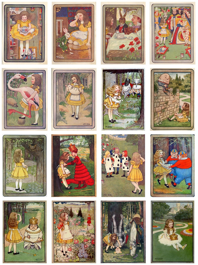 Vintage Alice In Wonderland Theme Scrapbooking Stickers