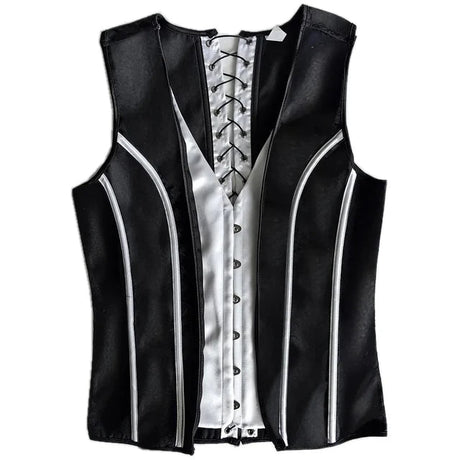 Men's Formal Boned Waistcoat Corset Vest Lace Up Burlesque Performance Stage Costume