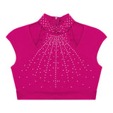 Girls Dance Crop Tops Figure Skating Modern Dance Gymnastics Stage Performance