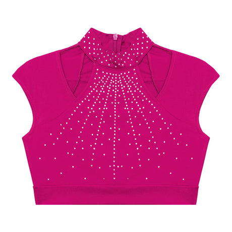 Girls Dance Crop Tops Figure Skating Modern Dance Gymnastics Stage Performance