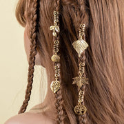 6pcs/set Gold Hair Braid Rings Dreadlock Beads Cuff Clips