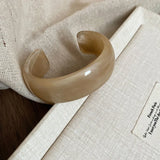 Smooth Round Acrylic Cuff Bangles Vintage Style Jelly Coloyr Smudging Wide Resin Bracelets