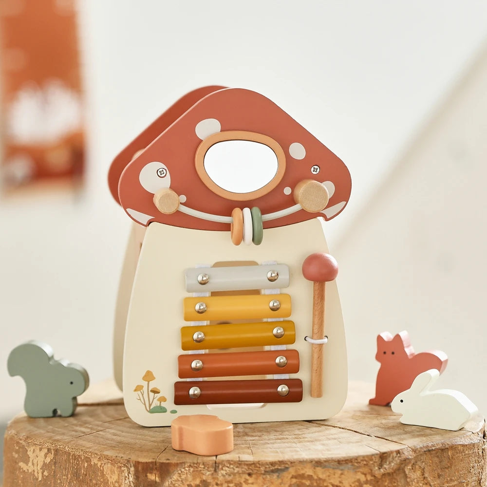 Mushroom Busy Box Baby Montessori Musical Wooden Toys Educational Percussion Toys