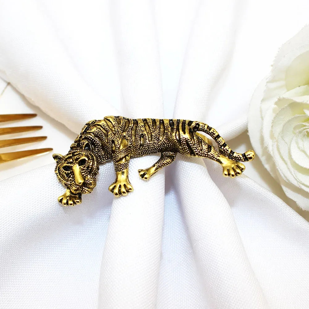 12PCS Leopard or Tiger Napkin Rings Table Decoration