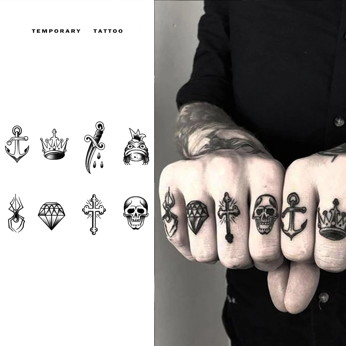 Knuckle Temporary Tattoos