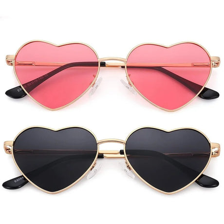 Metal Rim Heart Shaped Sunglasses UV400