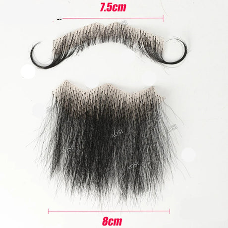 Invisible Fake Mustache Beard Trimmable Theatrical Facial Hair for Men