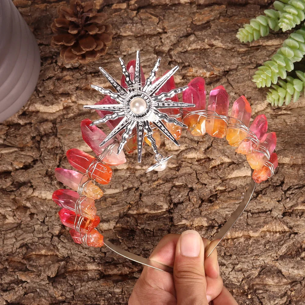 The Sun Goddess Raw Crystal Crown