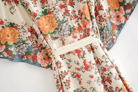 Annie's Floral Print Long Kimono