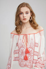 Mirai's Embroidered Boho Dress