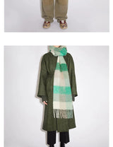 Colour Blocks Autumn Winter Plaid Scarves Imitation Cashmere Mohair