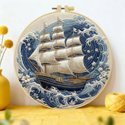 A Ship In the Ocean DIY Embroidery Kit for Beginners