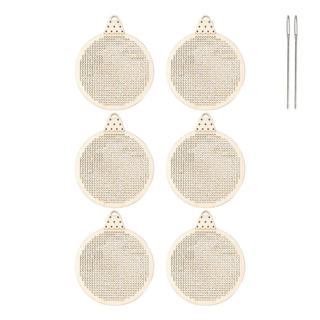 6 Pieces DIY Cross Stitch Wood Slices DIY Gift Tags Christmas Ornaments