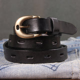 Maggy's Genuine Leather Women's Belt Pure Copper Button