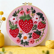 Strawberry Patch DIY Embroidery Kit for Beginners