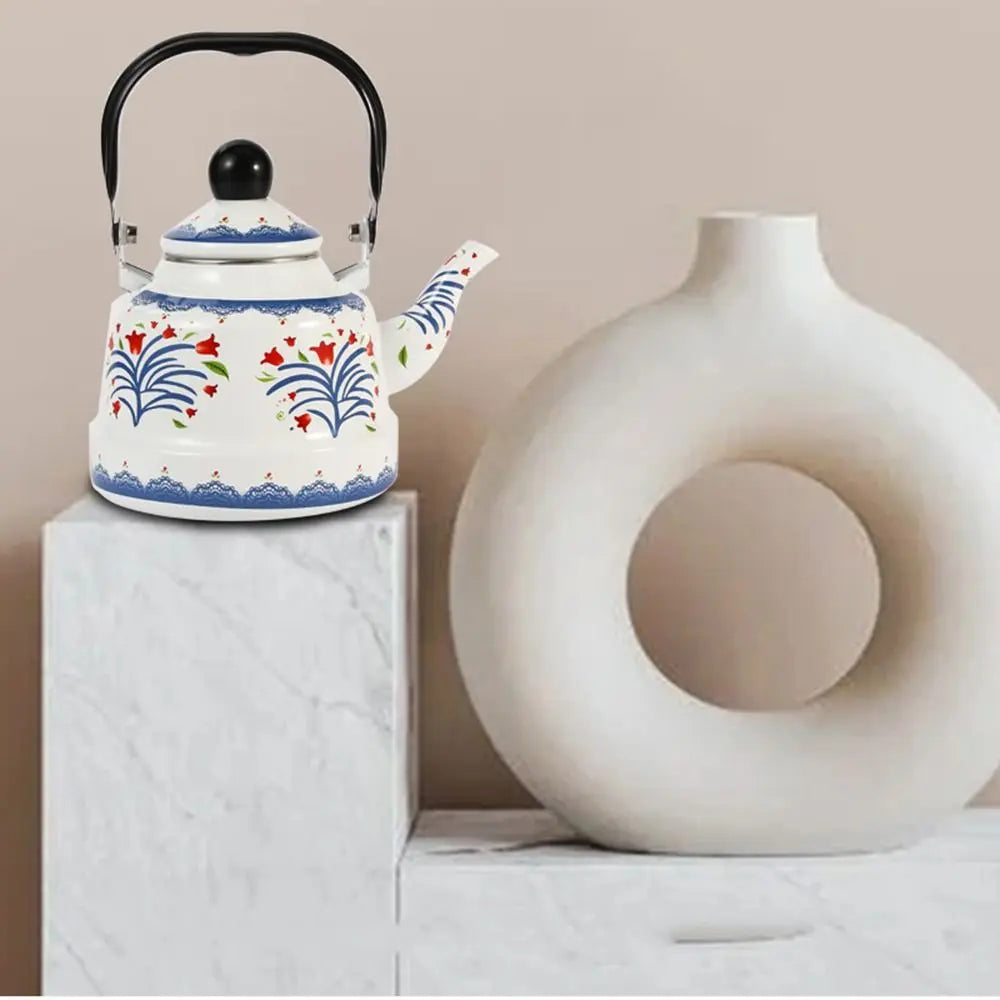 Enamel Tea Kettle 1.1L, 17L or 2.5L Stove Top Tea Pot No Whistling