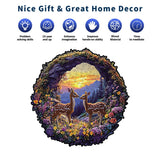 Spring Mountain Deer Unique Shape Wooden Jigsaw Puzzles