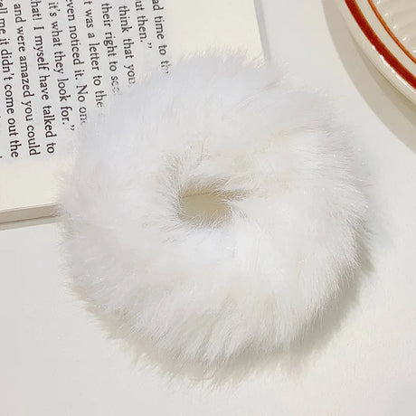 Dopamine Colour Fluffy Scrunchie Hair Bands Ponytail Holder Hair Accessories
