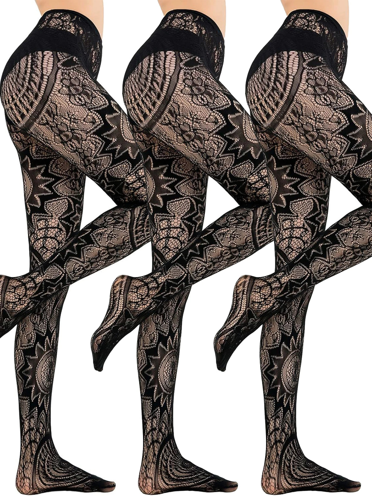 Fishnet Stockings Jacquard Lace Pantyhose