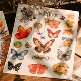 Vintage Big Butterfly RUB ON Transfer Stickers Scrapbooking DIY Craft Supplies Junk Journaling