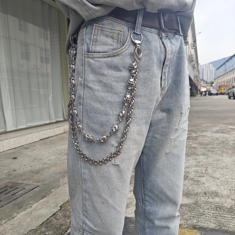 Skull Pocket Punk Wallet Chain Stainless Steel