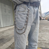Skull Pocket Punk Wallet Chain Stainless Steel