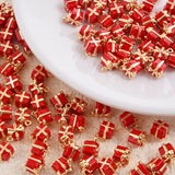5pcs Christmas Charm Enamel Apple Socks Bell DIY Pendant Charms For Jewelry Making Keychain Earrings Bulk Handmade Material Gift