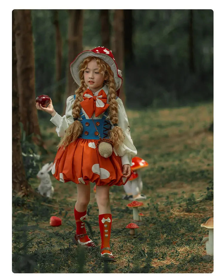 Handmade Little Red Mushroom Costume Set