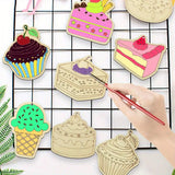 20Pcs Wooden Cupcake Ornaments Donut Unpainted Wood Crafts Project