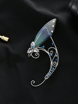 Handmade Copper Crystal Fairy  Ear Cuff Pair No Piercing Clip On Earrings